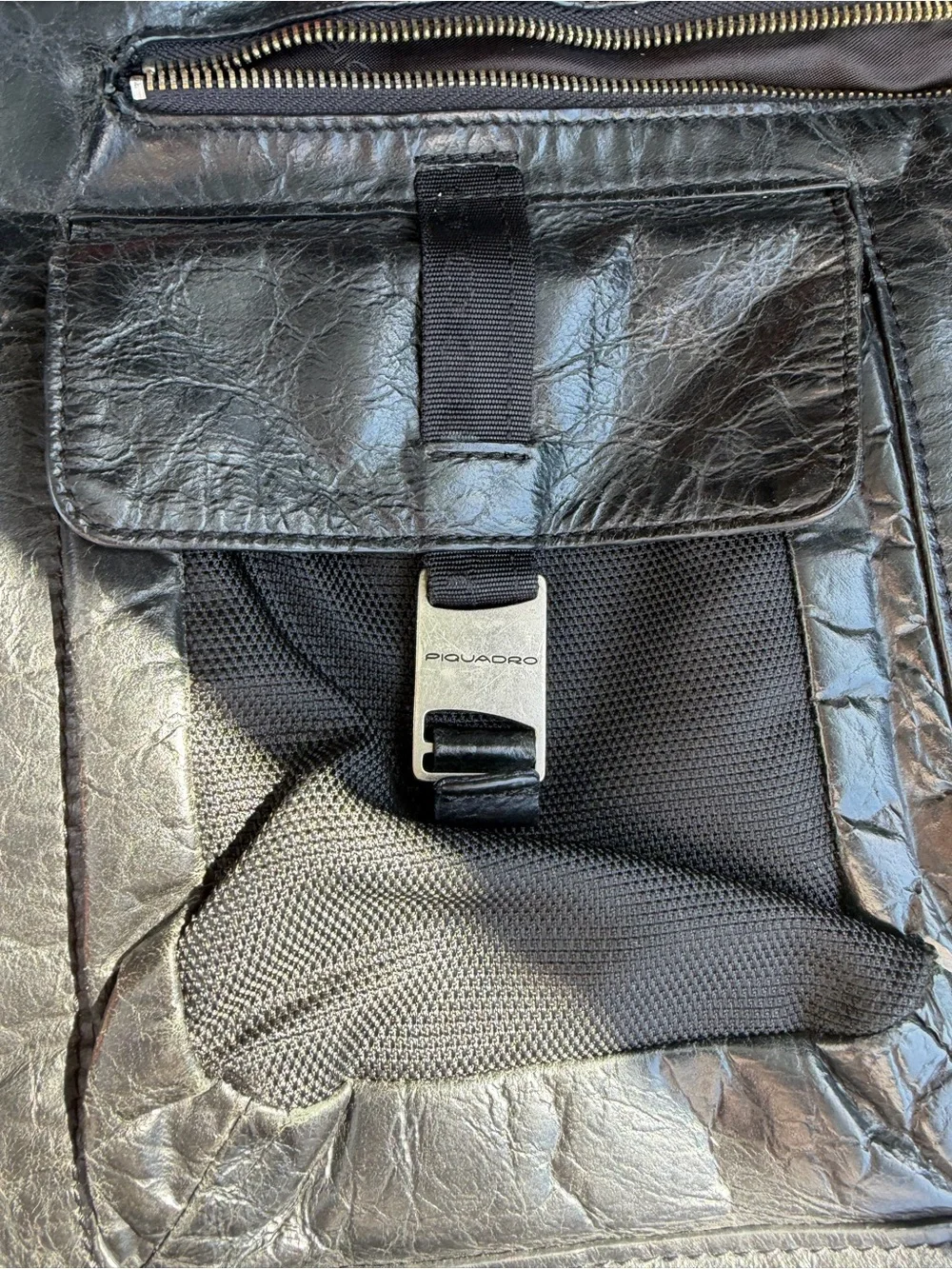 Piquadro Leather Computer Work Bag Black